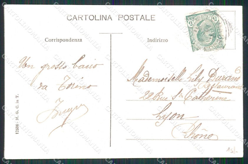 Torino Città Saluti da Colomba Fiori Busta Castello Medioevale cartolina MZ6615 – retro