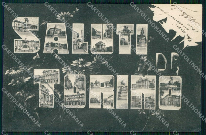 Torino Città Saluti da Piazze Monumenti cartolina MZ6616 – fronte