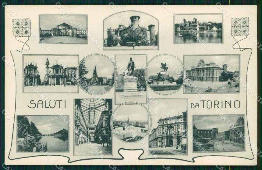 Torino Città Saluti da Piazze Monumenti Brunner 4714 cartolina MZ6621 – fronte