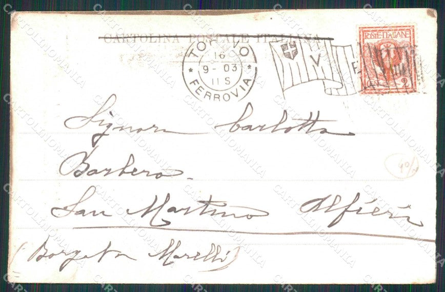 Torino Città Palma di Carlo Regina del Mercato Damigelle cartolina MZ6622 – retro
