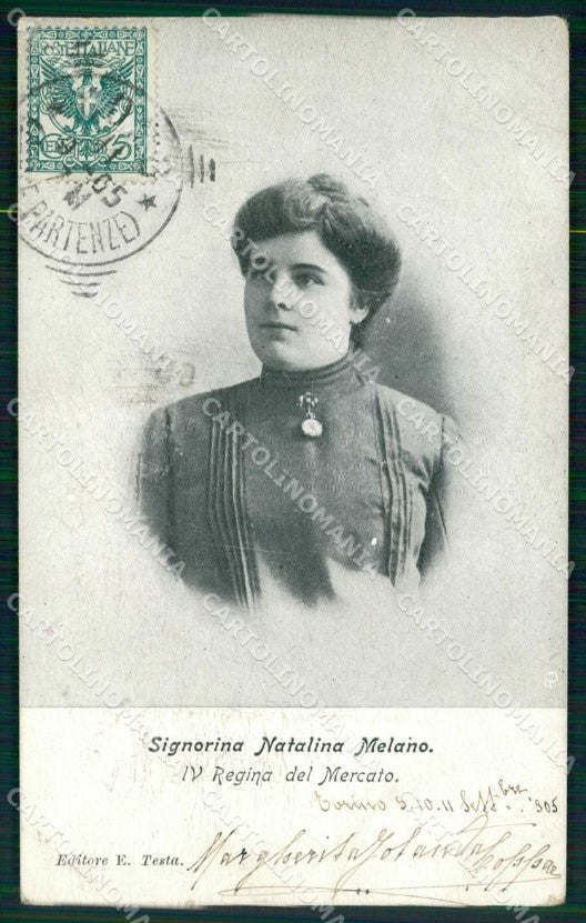 Torino Città Signorina Natalina Melano IV Regina Mercato cartolina MZ6628 – fronte