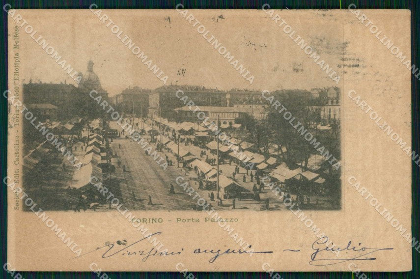 Torino Città Porta Palazzo Mercato Piazza Emanuele Filiberto cartolina MZ6639 – fronte