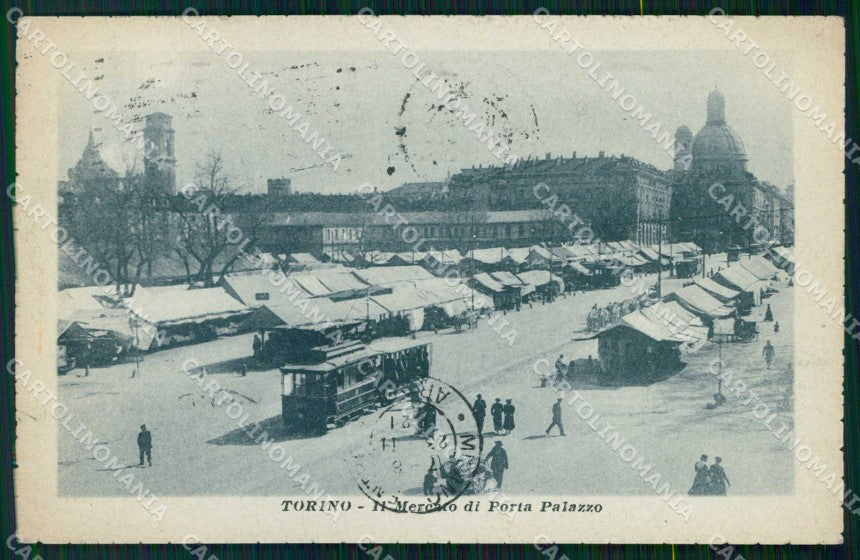 Torino Città Porta Palazzo Mercato Tram cartolina MZ6641 – fronte