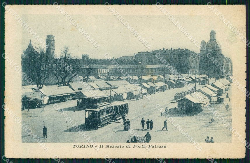 Torino Città Porta Palazzo Mercato Tram ABRASA cartolina MZ6642 – fronte