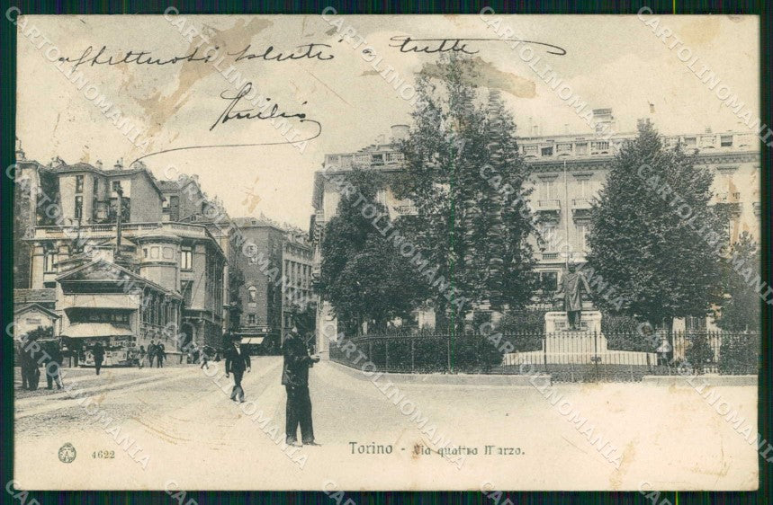 Torino Città Via Quattro Marzo Brunner 4622 MACCHIE cartolina MZ6661 – fronte