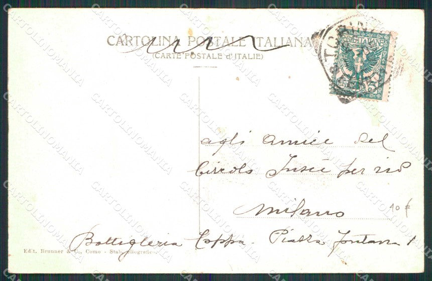 Torino Città Via Quattro Marzo Brunner 4622 MACCHIE cartolina MZ6661 – retro