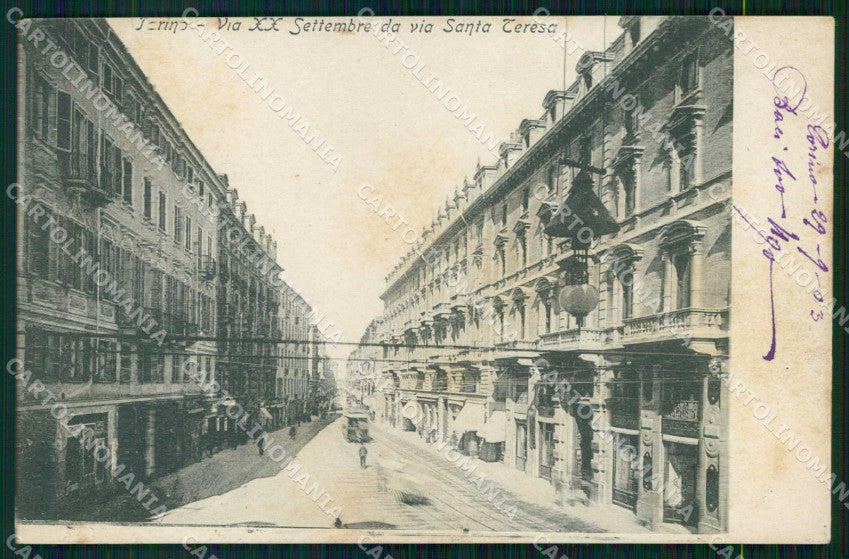 Torino Città Via XX Settembre Tram cartolina MZ6662 – fronte