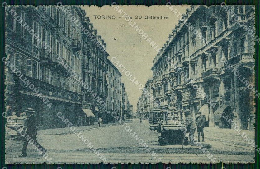 Torino Città Via XX Settembre Tram cartolina MZ6663 – fronte
