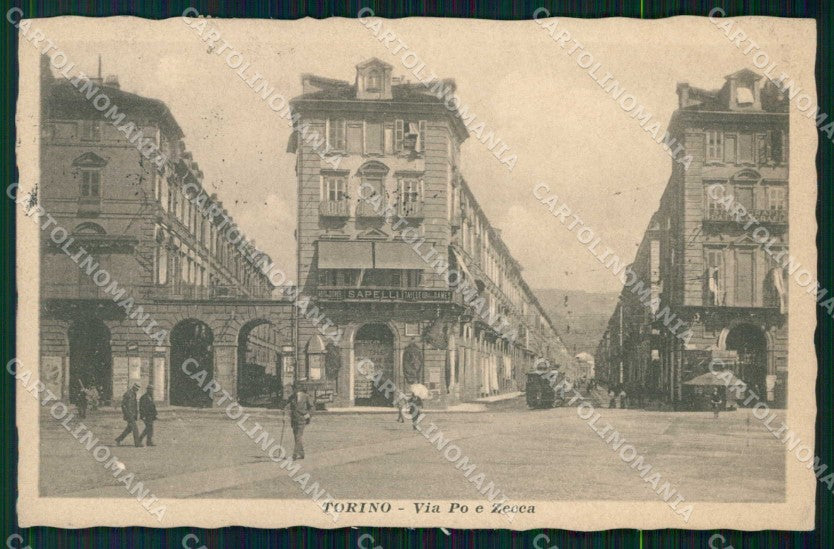 Torino Città Via Po Tram Via della Zecca cartolina MZ6672 – fronte