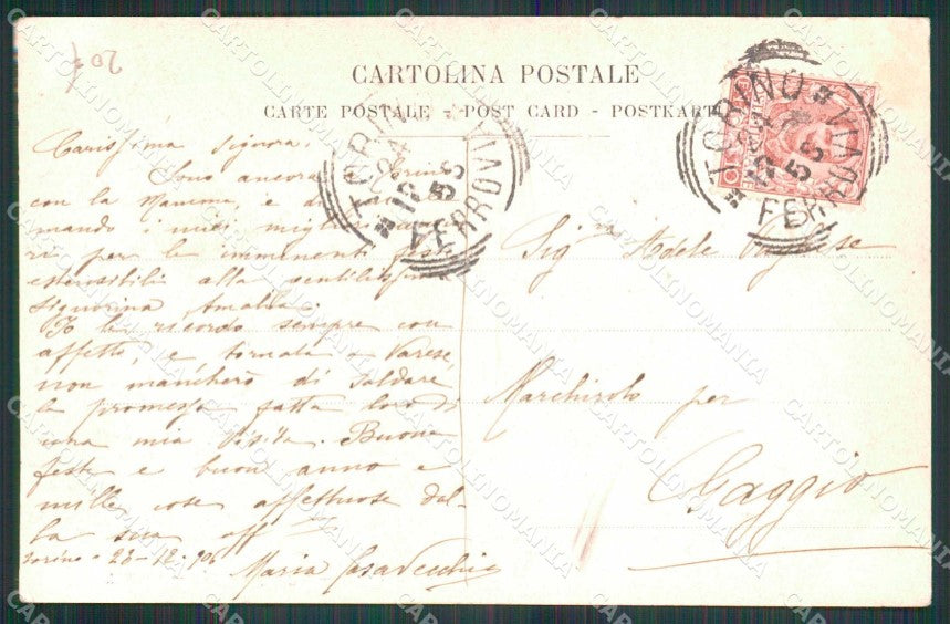 Torino Città Sponde del Po Barche Lavandaie Calligaris cartolina MZ6683 – retro