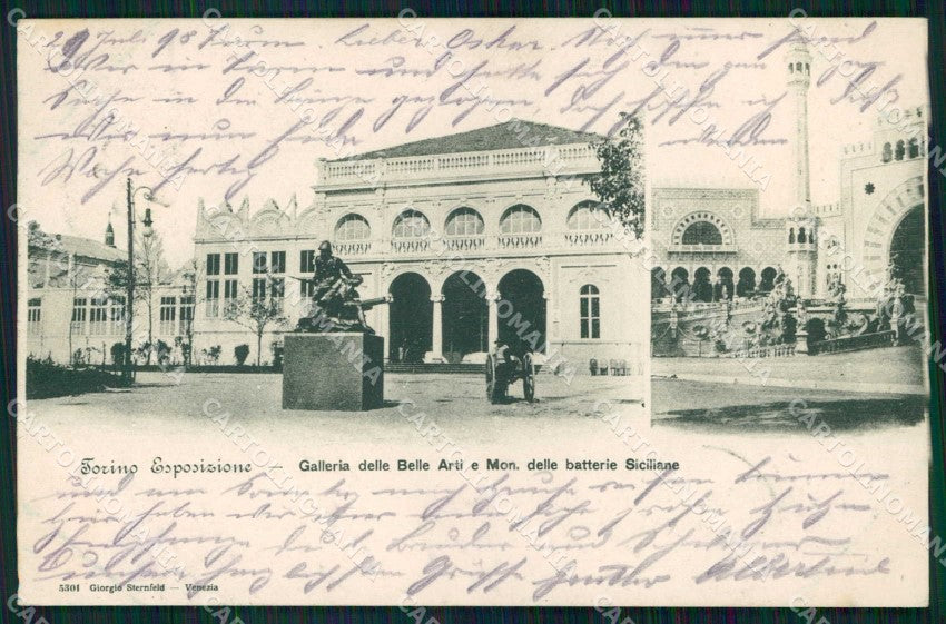 Torino Città Esposizione Galleria Belle Arti Batterie Siciliane cartolina MZ6689 – fronte