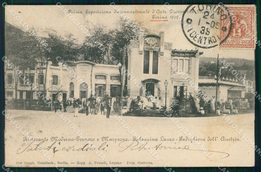 Torino Città Esposizione Arte Padiglione Austria Ristorante cartolina MZ6717 – fronte