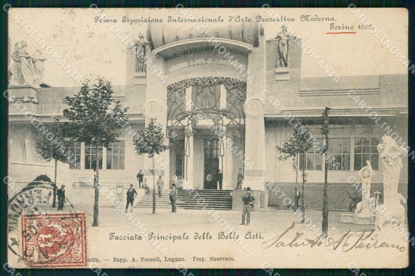 Torino Città Esposizione Arte Facciata Principale Belle Arti cartolina MZ6718 – fronte