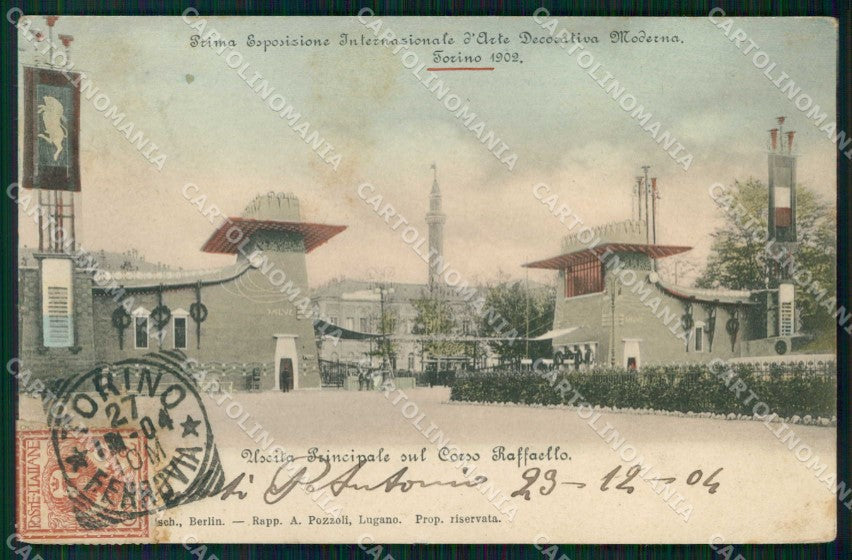 Torino Città Esposizione Arte Uscita Corso Raffaello cartolina MZ6719 – fronte
