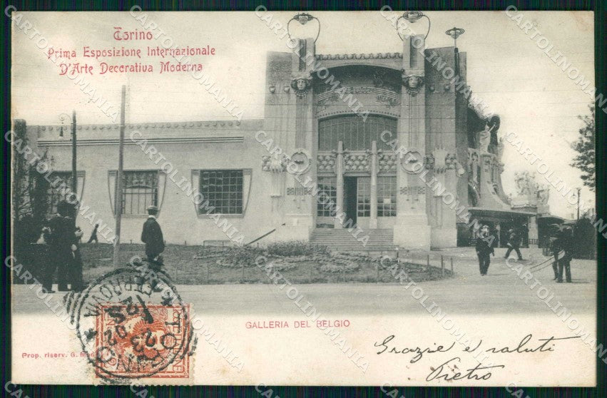 Torino Città Esposizione Arte Galleria Belgio Modiano 4842 cartolina MZ6801 – fronte