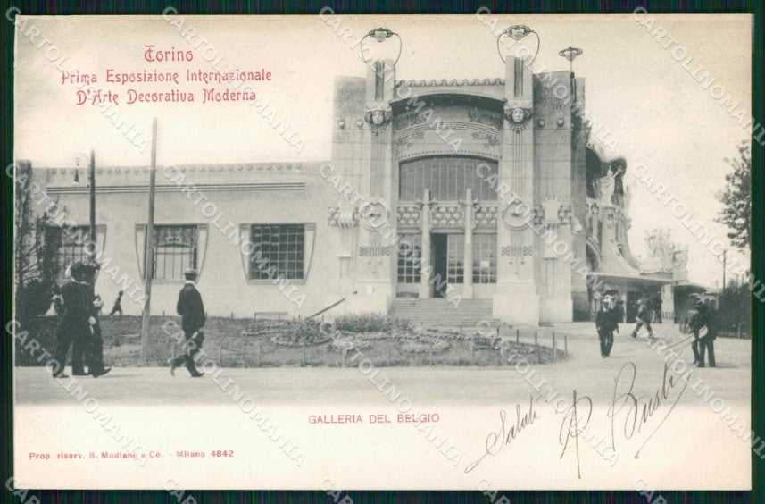Torino Città Esposizione Arte Belgio Modiano 4842 PIEGHINA cartolina MZ6802 – fronte