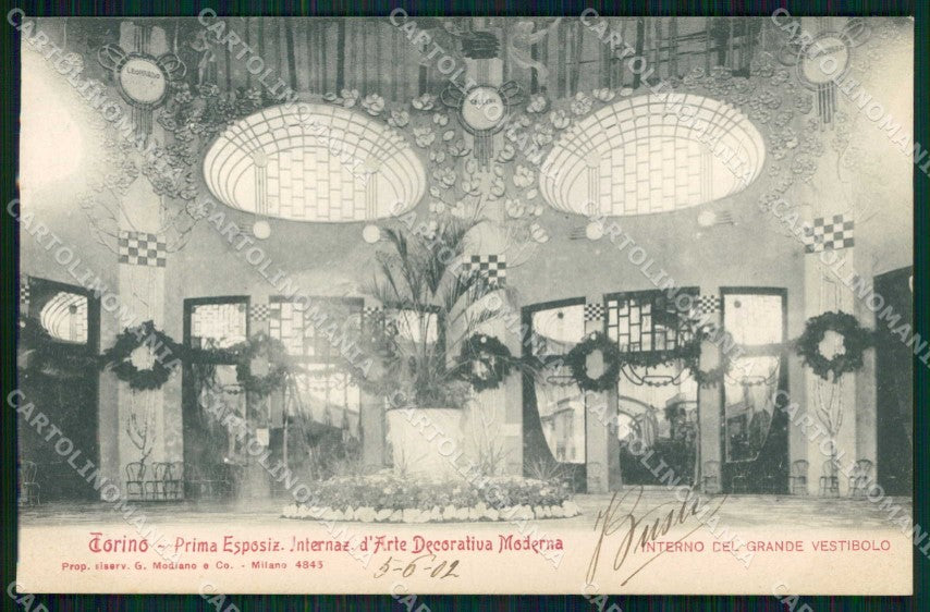 Torino Città Esposizione Arte Interno Vestibolo Modiano 4845 cartolina MZ6803 – fronte