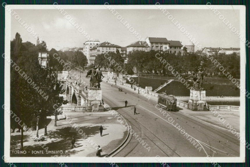 Torino Città Ponte Umberto I Tram PIEGHINA Foto cartolina MZ6855 – fronte