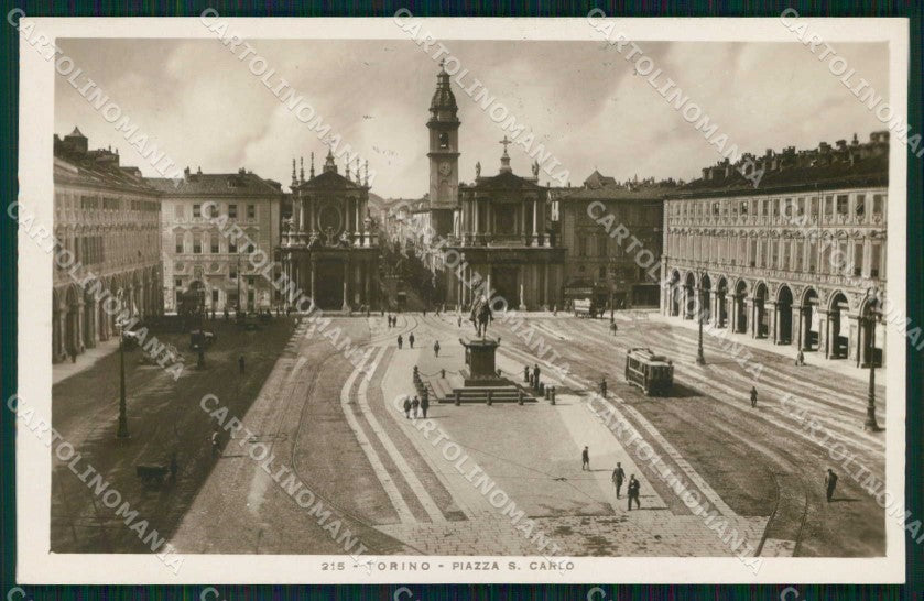 Torino Città Piazza San Carlo Tram Foto cartolina MZ6875 – fronte