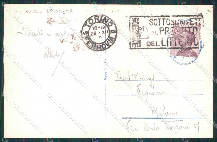 Torino Città Veduta dal Monte dei Cappuccini Foto cartolina MZ6880 – retro