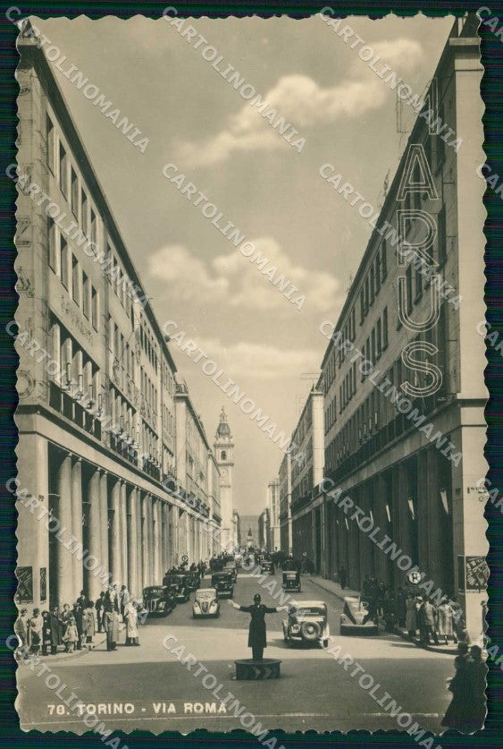 Torino Città Via Roma Vigile Foto cartolina MZ6883 – fronte