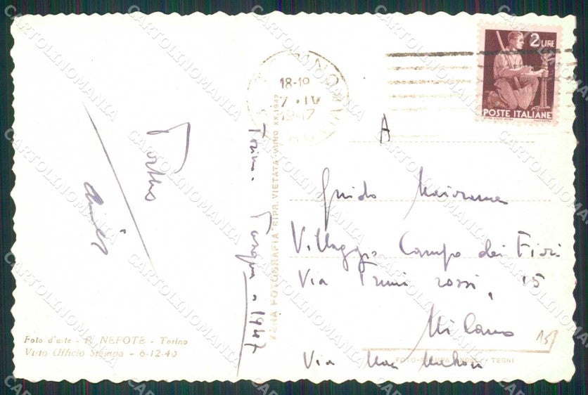 Torino Città Via Roma Vigile Foto cartolina MZ6883 – retro