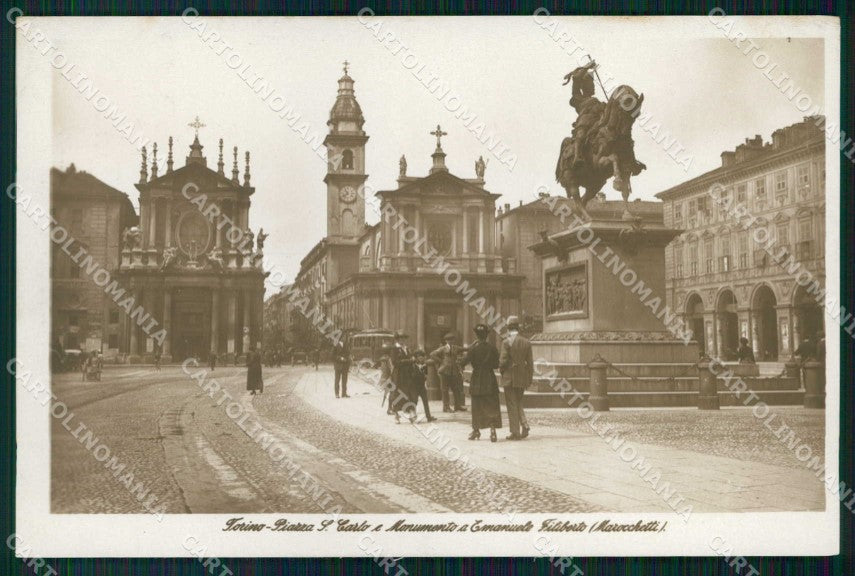 Torino Città Monumento Emanuele Filiberto Tram Foto cartolina MZ6886 – fronte