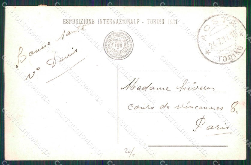 Torino Città Esposizione 1911 Poste Telegrafi Foto cartolina MZ6900 – retro