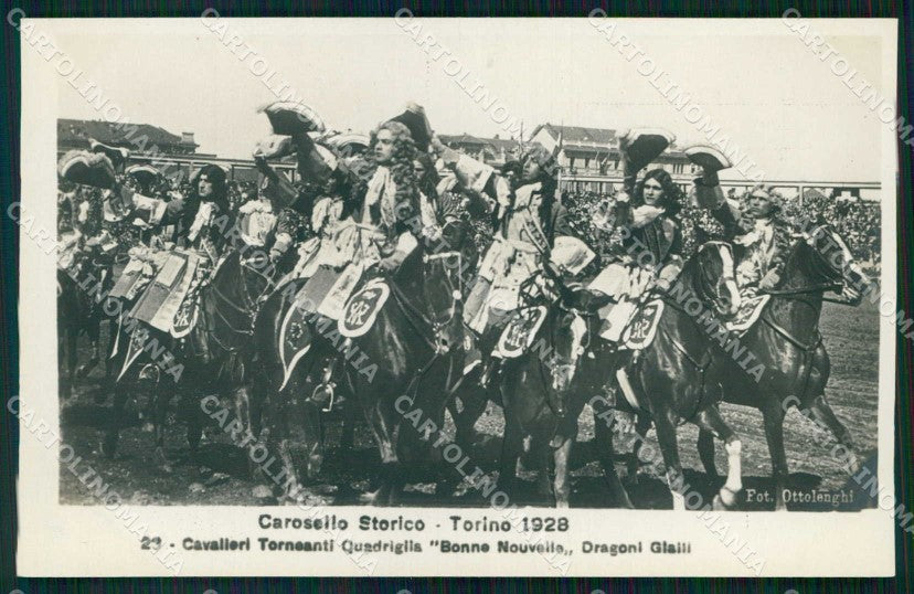 Torino Città Carosello Storico Cavalieri Quadriglia Foto cartolina MZ6924 – fronte