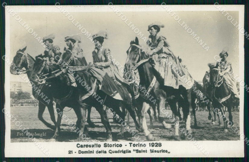 Torino Città Carosello Storico Sidesaddle Lady Foto cartolina MZ6927 – fronte