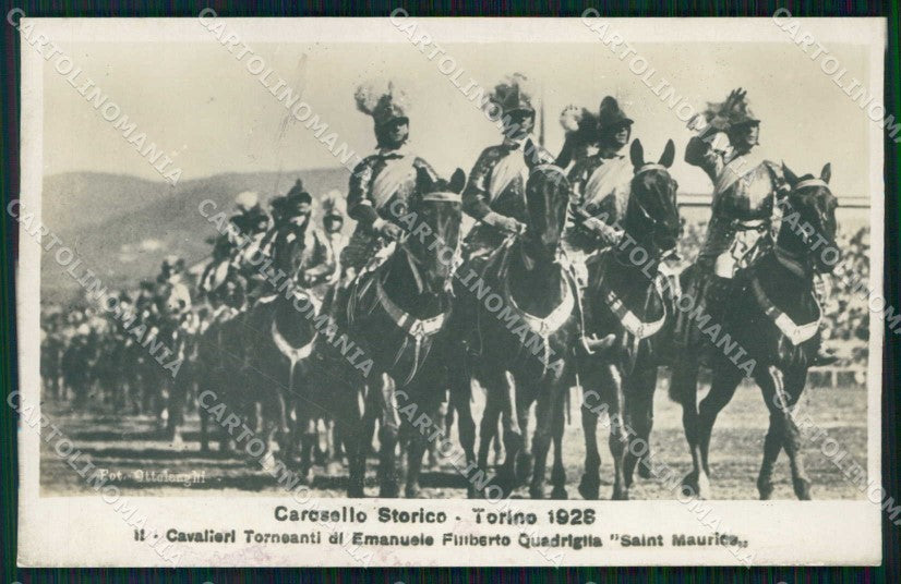 Torino Città Carosello Storico Cavalieri Quadriglia Foto cartolina MZ6929 – fronte