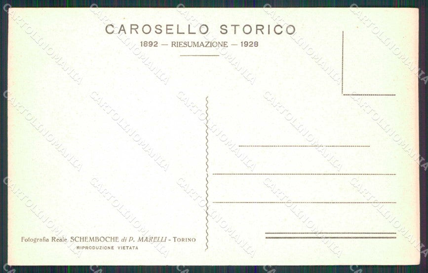 Torino Città Carosello Storico Costumi cartolina MZ6947 – retro