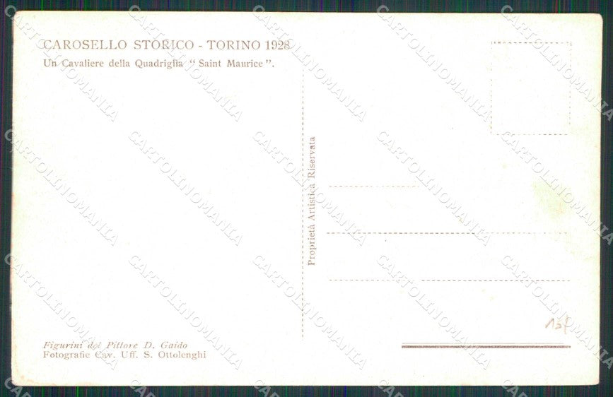 Torino Città Carosello Storico Cavaliere Quadriglia cartolina MZ6952 – retro