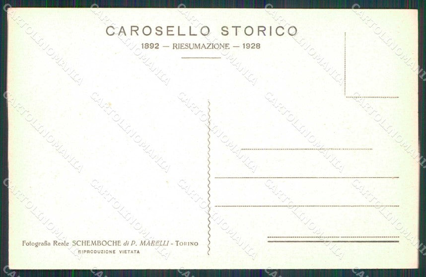 Torino Città Carosello Storico Costumi cartolina MZ6953 – retro