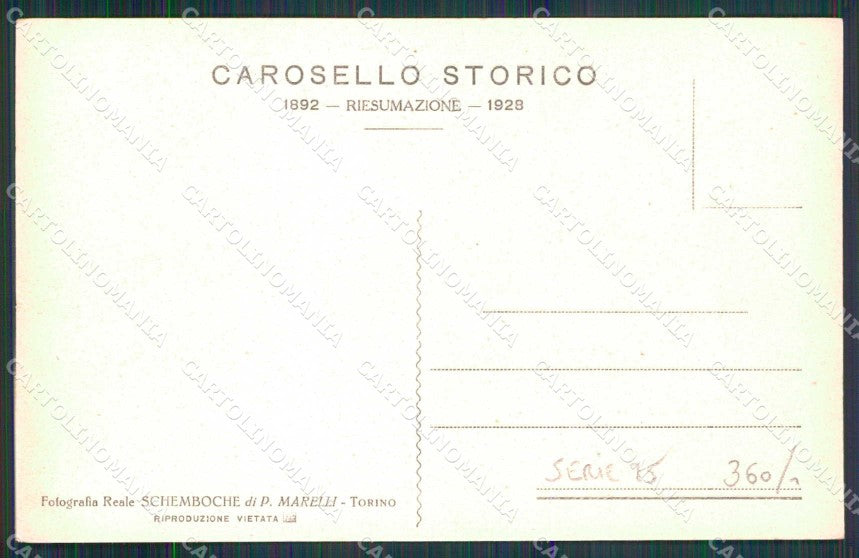 Torino Città Carosello Storico Costumi cartolina MZ6955 – retro