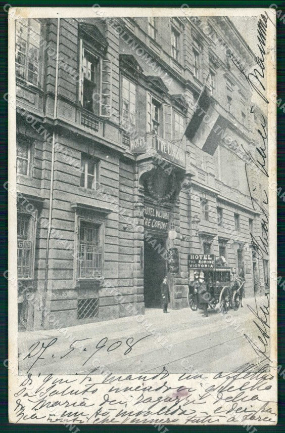 Torino Città Hotel Tre Corone Victoria cartolina MZ6992 – fronte