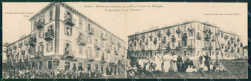 Torino Città Case Popolari Padri di Numerosa Famiglia Doppia cartolina MZ6993 – fronte