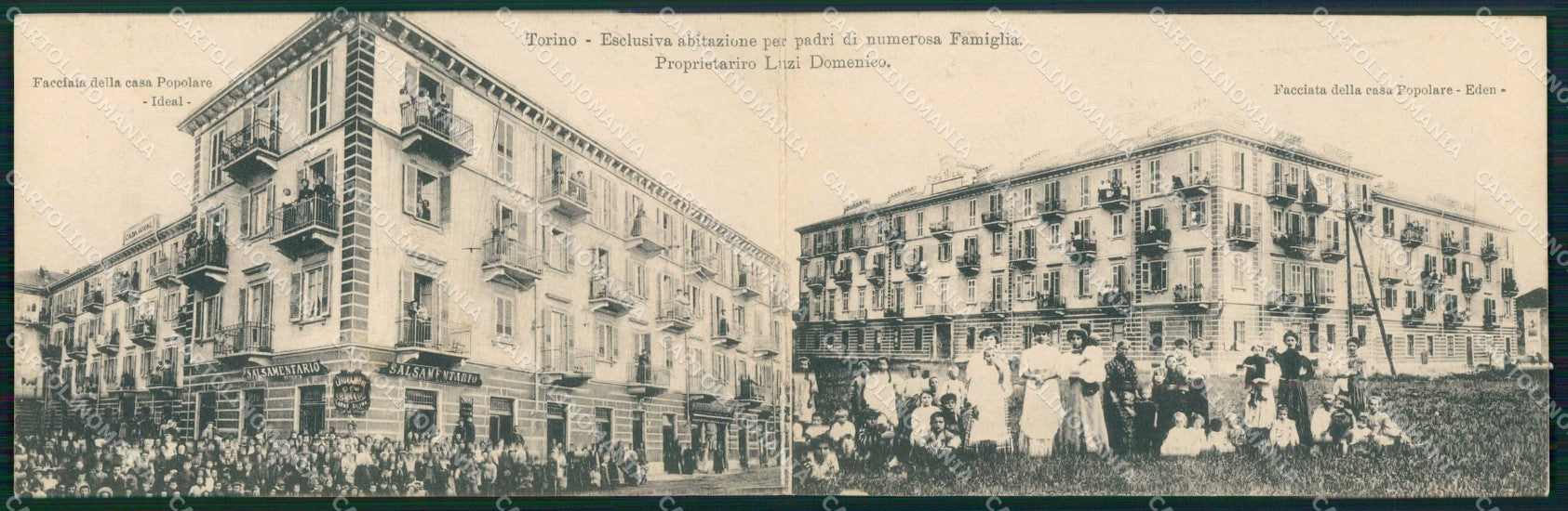 Torino Città Case Popolari Padri di Numerosa Famiglia Doppia cartolina MZ6993 – fronte