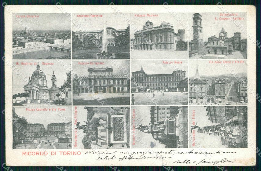 Torino Città Ricordo di Stazione cartolina MZ7027 – fronte