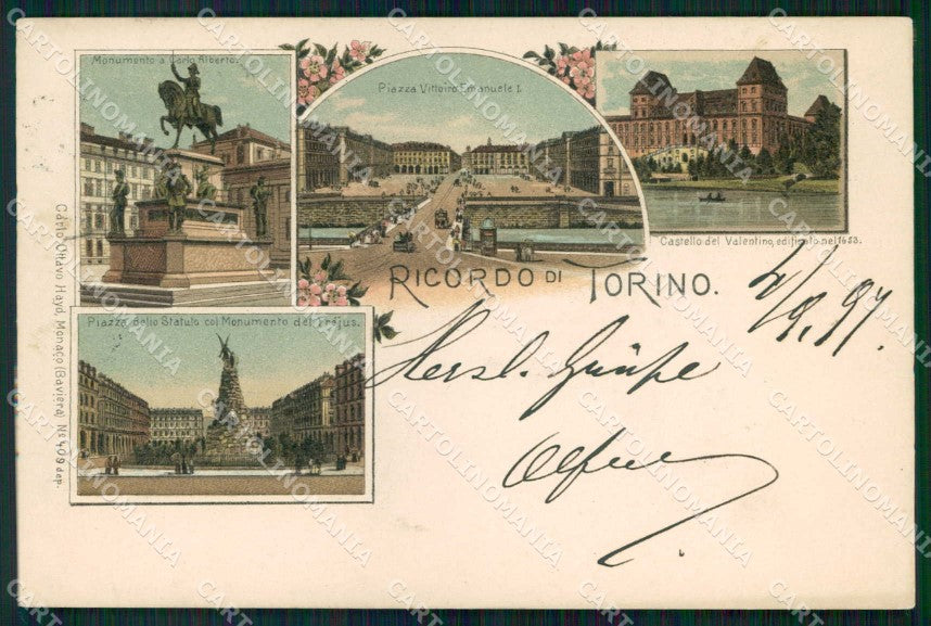 Torino Città Gruss Monumenti Piazza Castello cartolina MZ7030 – fronte
