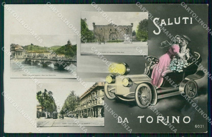 Torino Città Saluti da Monumenti Tram Automobile Foto cartolina MZ7031 – fronte