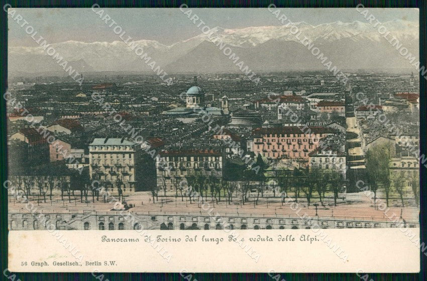 Torino Città Panorama PIEGHINA cartolina MZ7046 – fronte