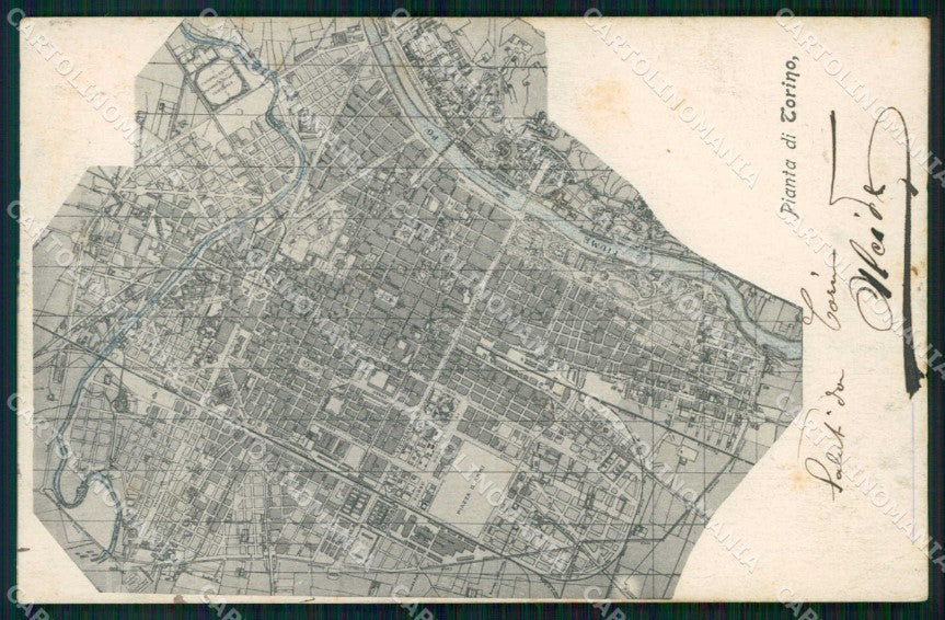 Torino Città Pianta della Città cartolina MZ7056 – fronte
