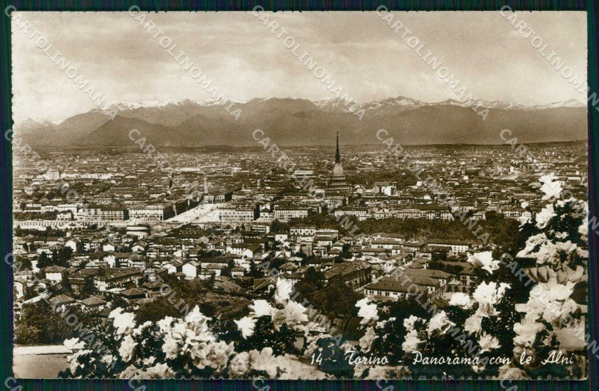 Torino Città Panorama con Alpi Foto cartolina MZ7063 – fronte