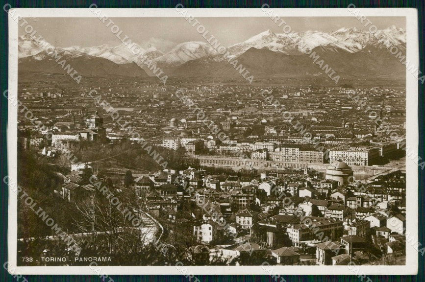 Torino Città Panorama con Alpi Foto cartolina MZ7064 – fronte