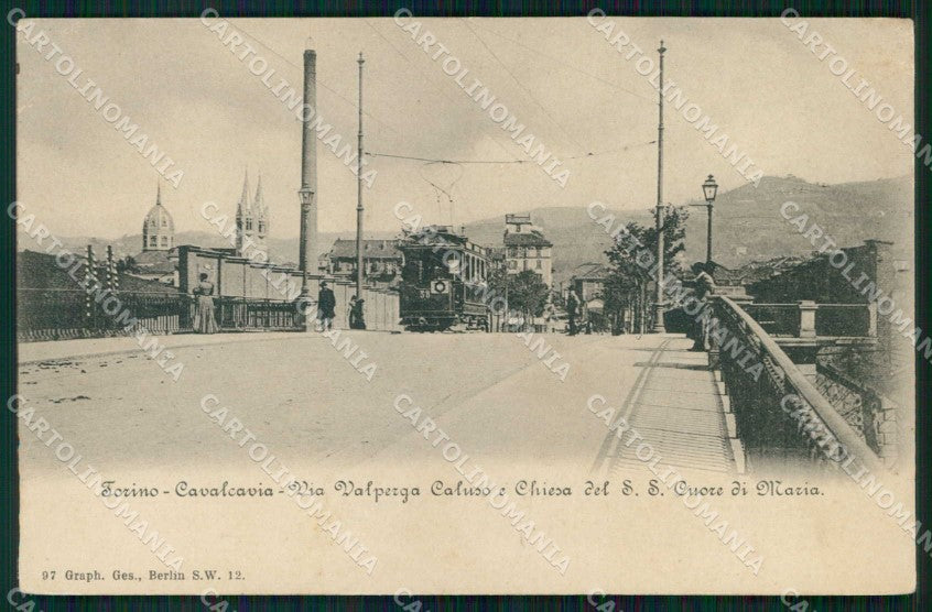 Torino Città Cavalcavia Tram Chiesa Sacro Cuore di Maria cartolina MZ7066 – fronte