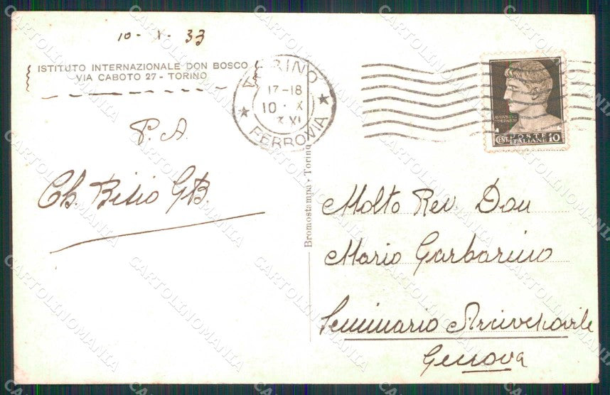 Torino Città Istituto Internazionale Don Bosco ABRASA Foto cartolina MZ7093 – retro
