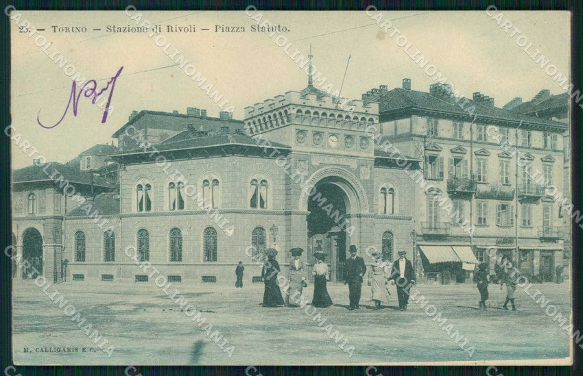 Torino Città Piazza Statuto Stazione Rivoli Calligaris cartolina MZ7142 – fronte
