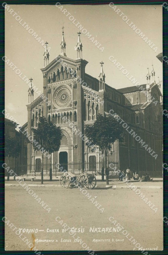 Torino Città Chiesa Gesù Nazareno Monumento Leone XIII Foto cartolina MZ7144 – fronte