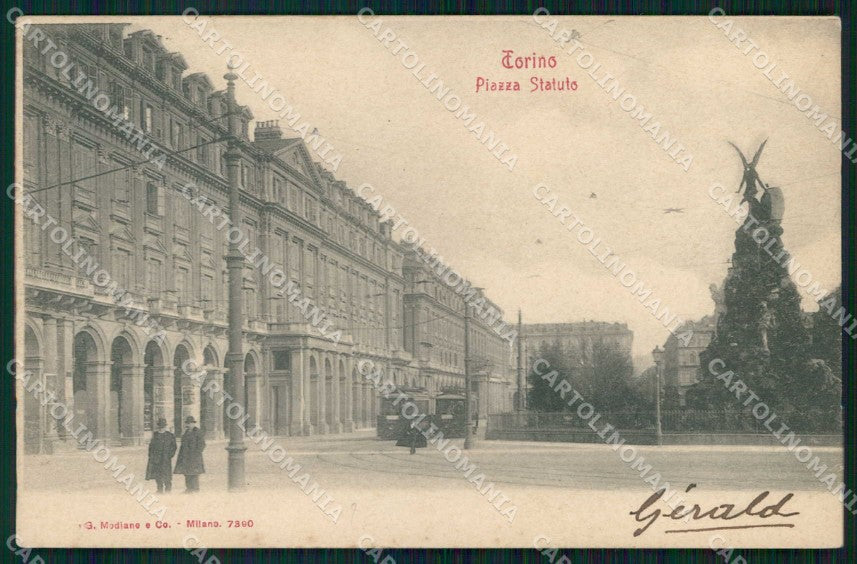 Torino Città Piazza Statuto Tram Frejus Modiano 7390 cartolina MZ7180 – fronte